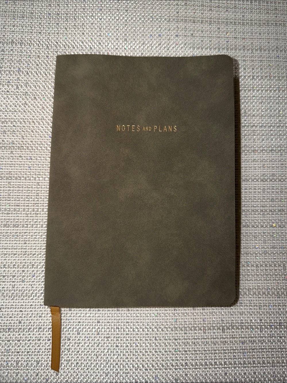 Olive Army Green Faux Suede Ivory lined pages soft cover journal w/book mark